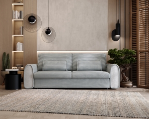 Sofa z funkcją spania Nella z pojemnikiem jasnoszara