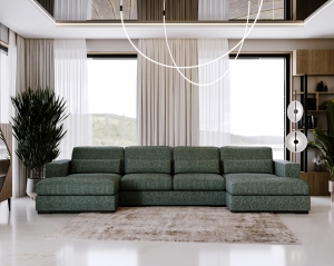 Narożnik z funkcją spania Stella U-kształtny z pojemnikiem