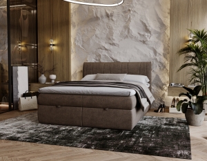 OFERTA LIMITOWANA Łóżko tapicerowane Velvet 160x200 z pojemnikiem brązowe