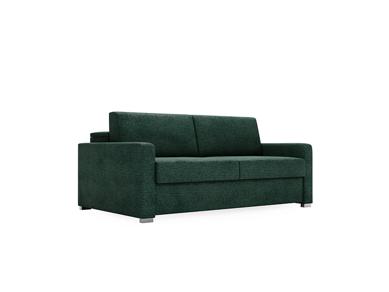 sofa z materacem i pojemnikiem ciemnozielona rozkładana.webp