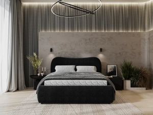 Łóżko tapicerowane Isla z pojemnikiem stelaż metalowy