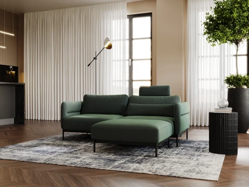 Sofa 2 osobowa z funkcją spania Duero z pufą 